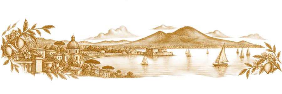 Il golfo di Napoli col Vesuvio, inciso in oro