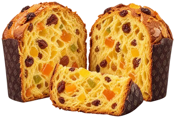 L’interno del panettone Magna Grecia, con gli agrumi canditi e l’uvetta